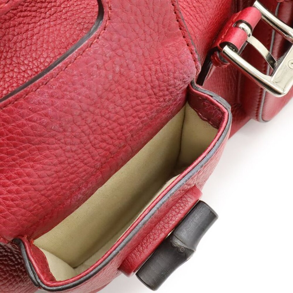 Gucci Bamboo Backpack Rucksack Sac Shoulder Bag Fringe Tassel Leather Fuchsia - Picture 9 of 9